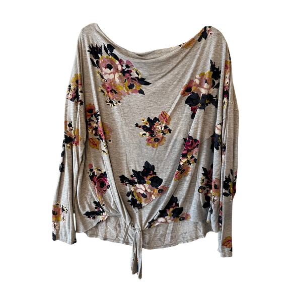 Maurices XL gray floral scoop neck top - Picture 5 of 5